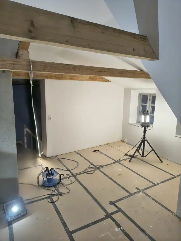 Efter maling af førstesal